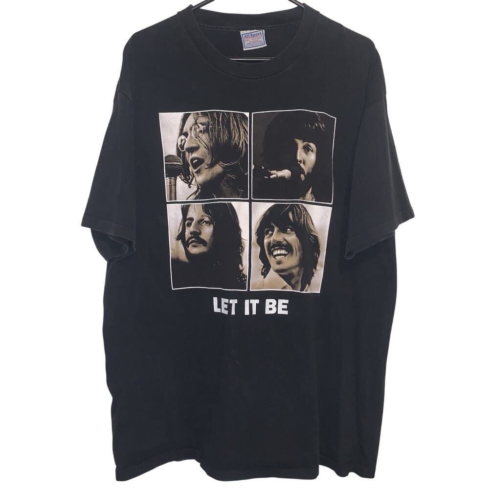 Vintage 90s The Beatles Let It Be All Sport Double Sided Single Stitch Shirt XL